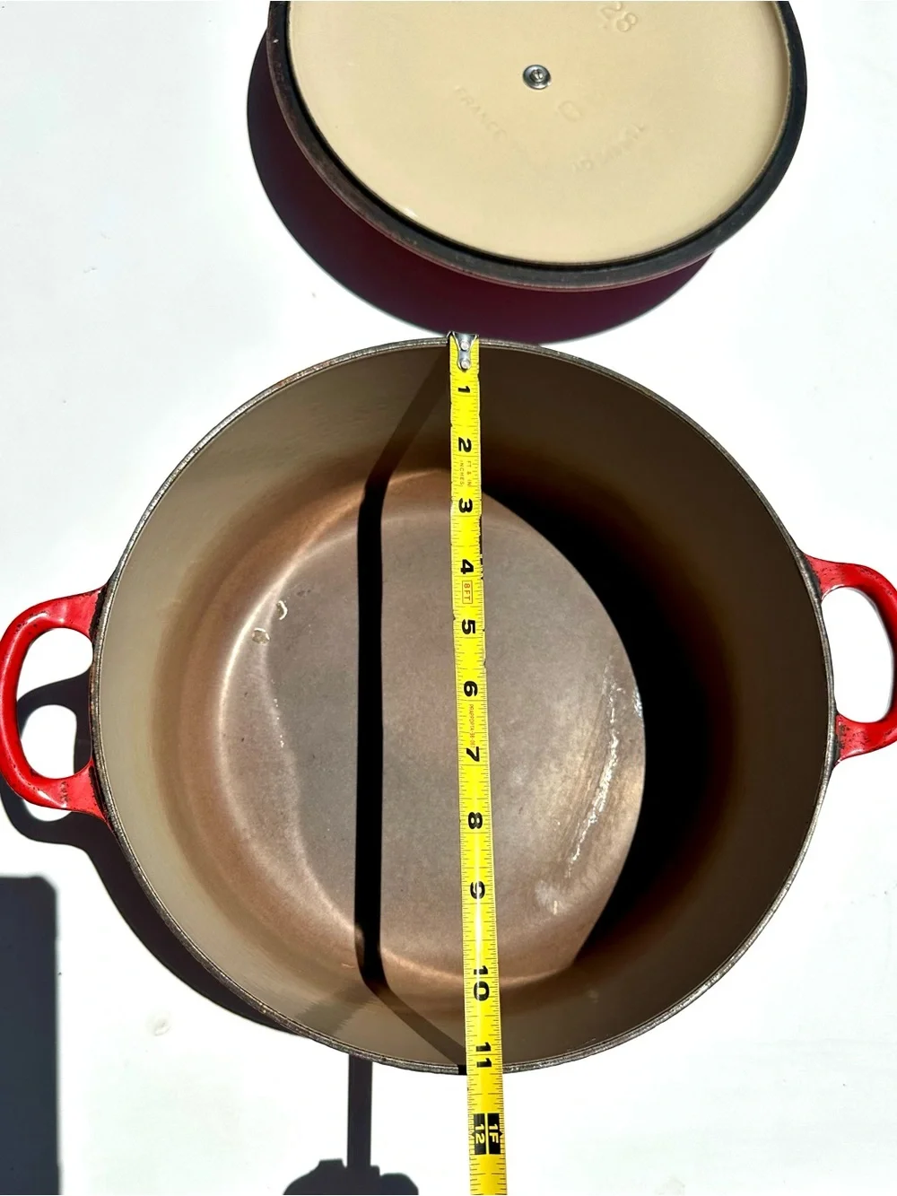 Le Creuset #28 7.25 Qt Red Enameled Cast Iron Dutch Oven - Cerise